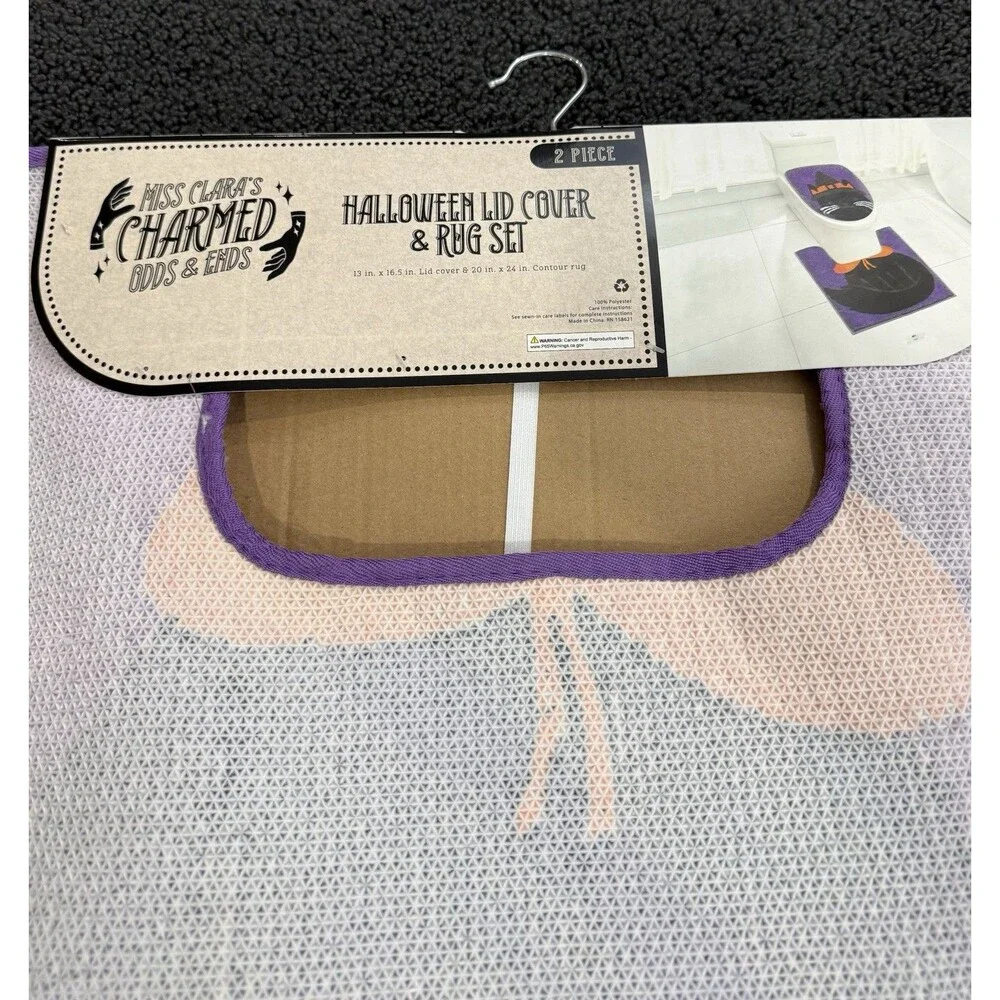 Halloween Bathroom Toilet Rug Set 2 Piece Toilet Mat and 20